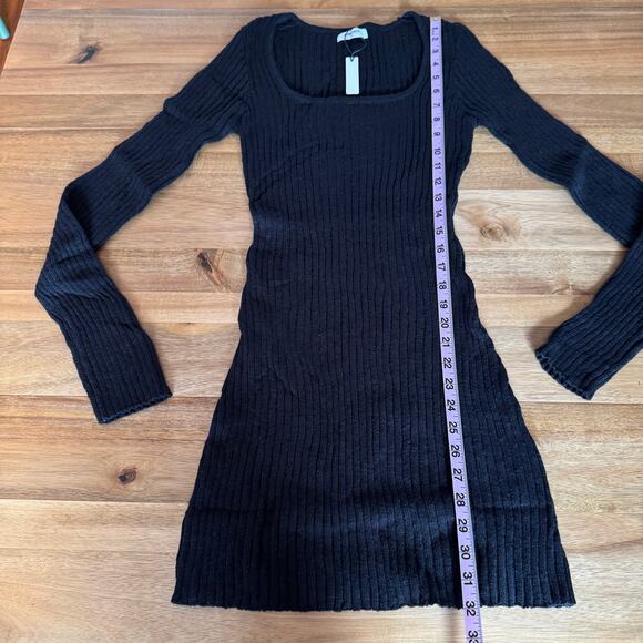 Rumored Ribbed Mini Sweater Dress size medium black - Picture 11 of 14